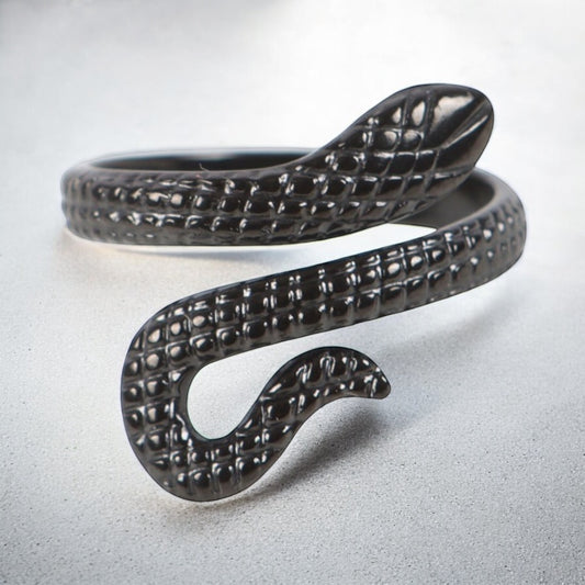 Adjustable Black Snake Ring