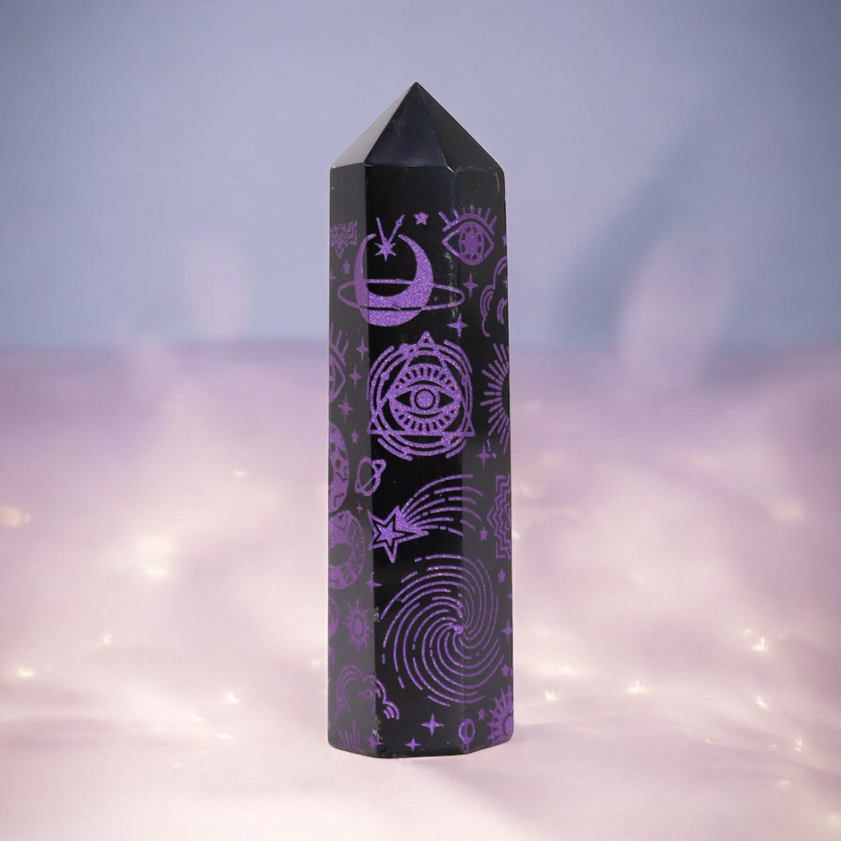 Black Obsidian Point. Celestial Story - Deep Purple