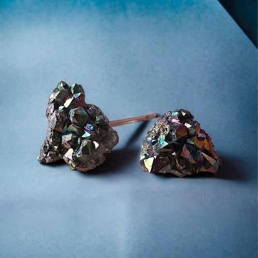 Titanium Aura Quartz Earrings