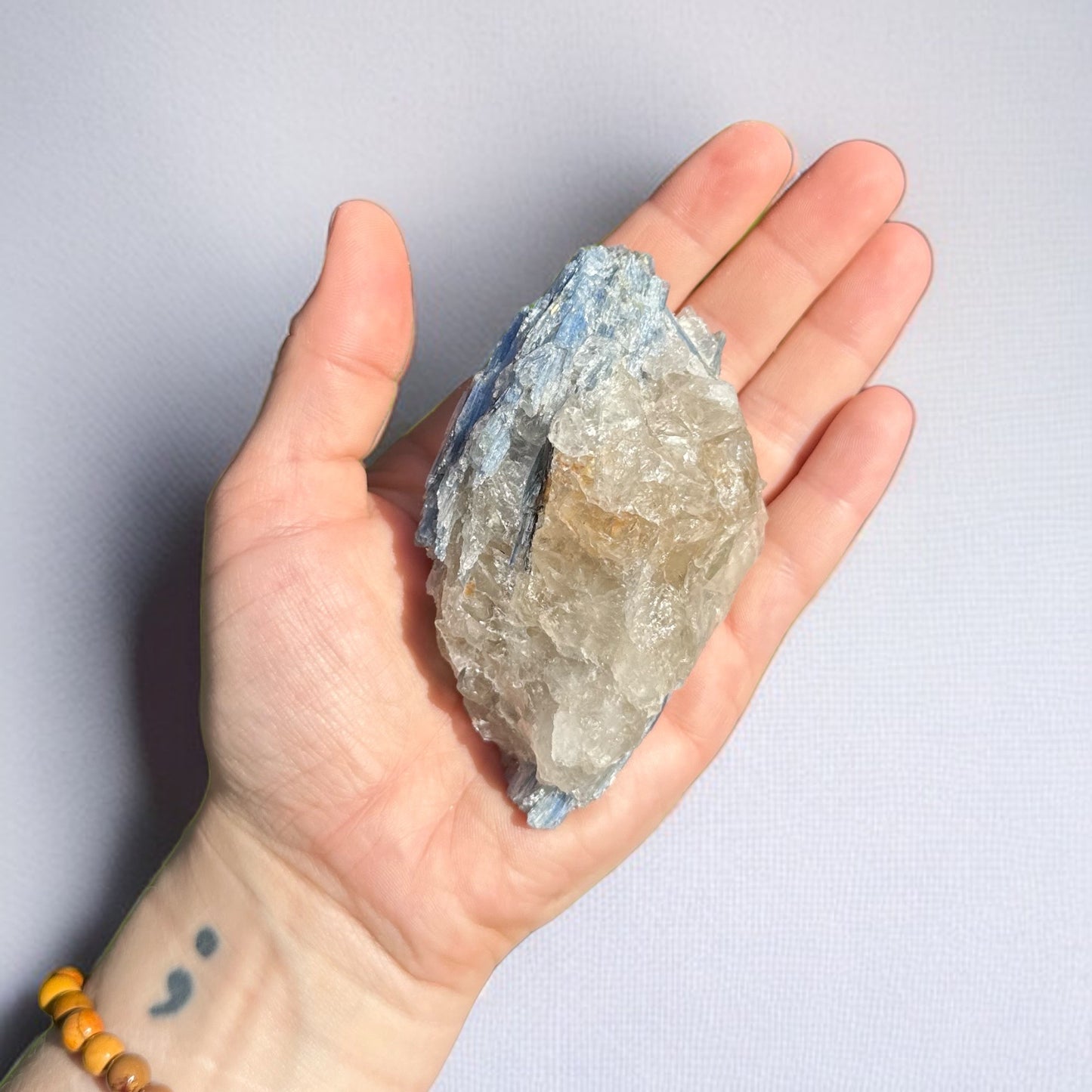 Large Kyanite and Clear Quartz Cluster