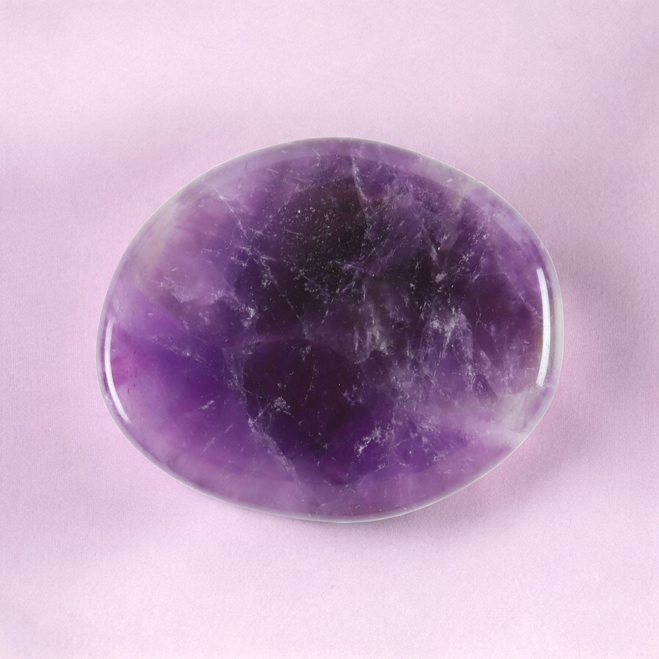 Stay Calm Amethyst Palm Stone