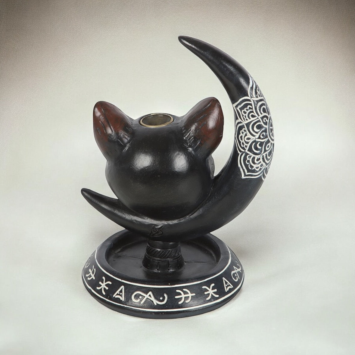 Black Cat Moon Backflow Incense Cone Burner