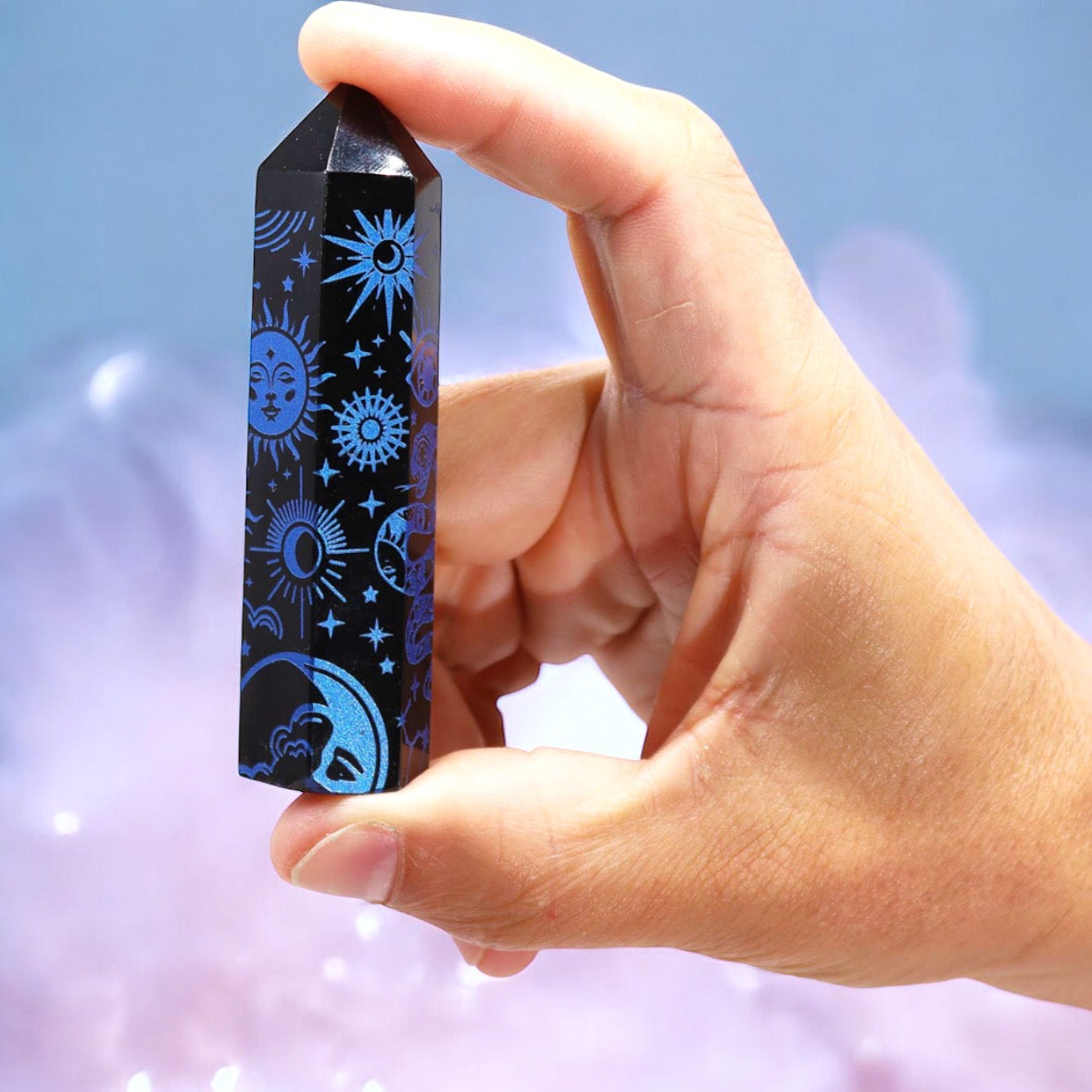 Black Obsidian Point. Celestial Story - Midnight Blue