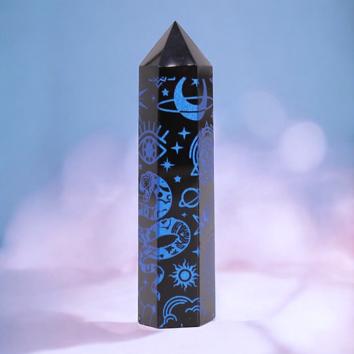 Black Obsidian Point. Celestial Story - Midnight Blue