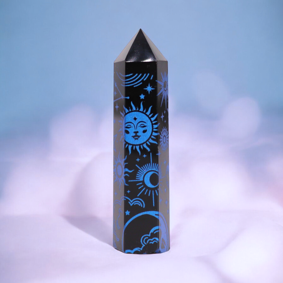 Black Obsidian Point. Celestial Story - Midnight Blue