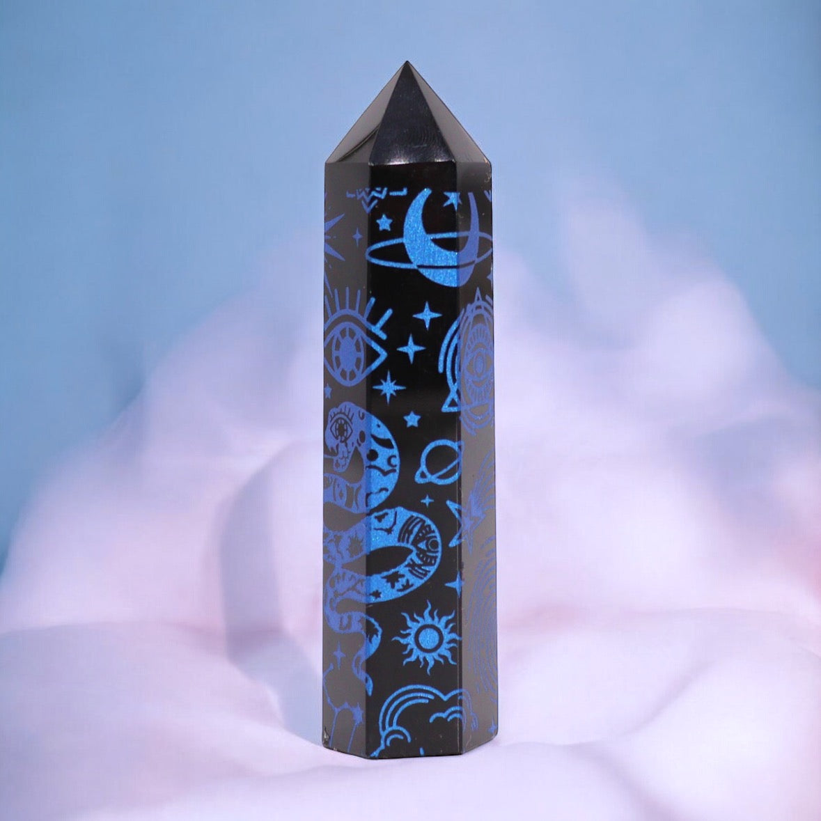 Black Obsidian Point. Celestial Story - Midnight Blue