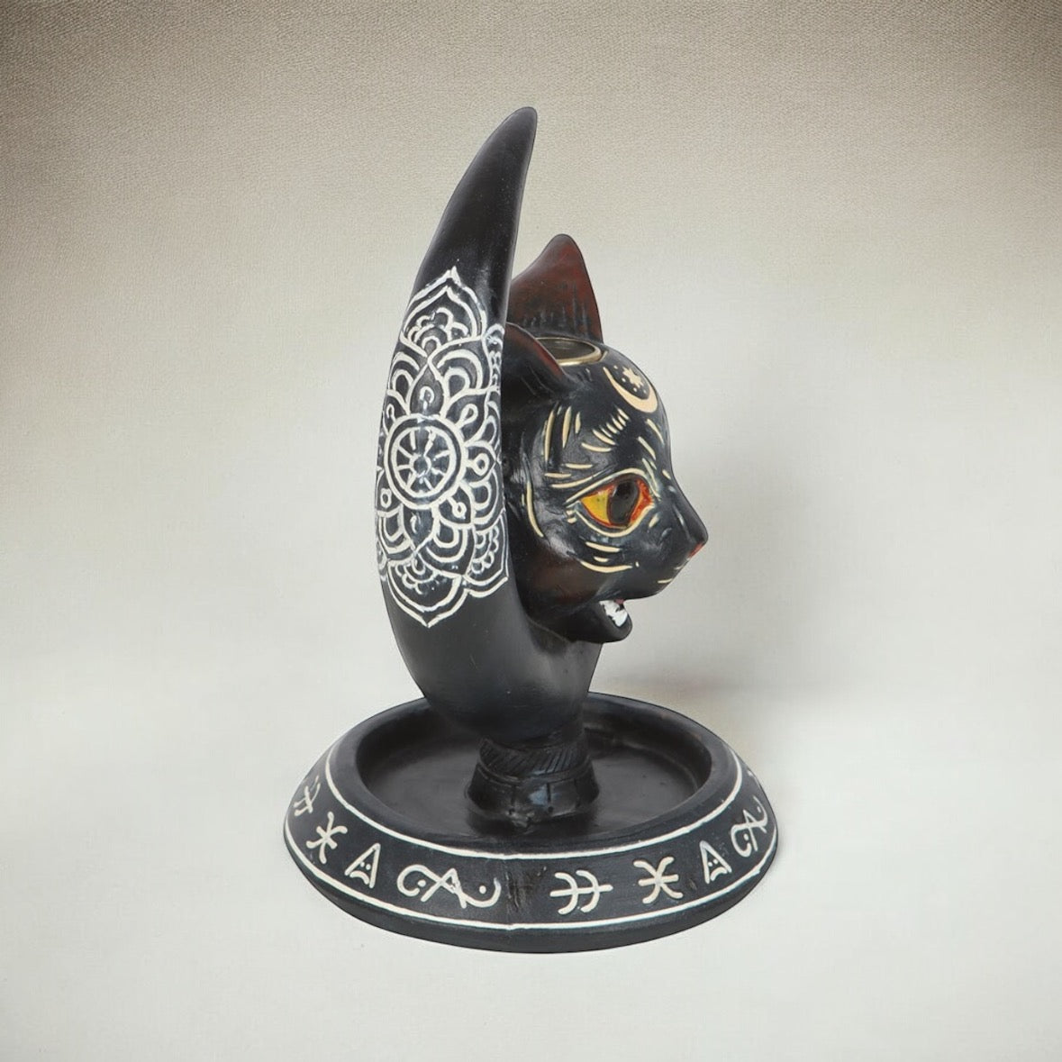 Black Cat Moon Backflow Incense Cone Burner