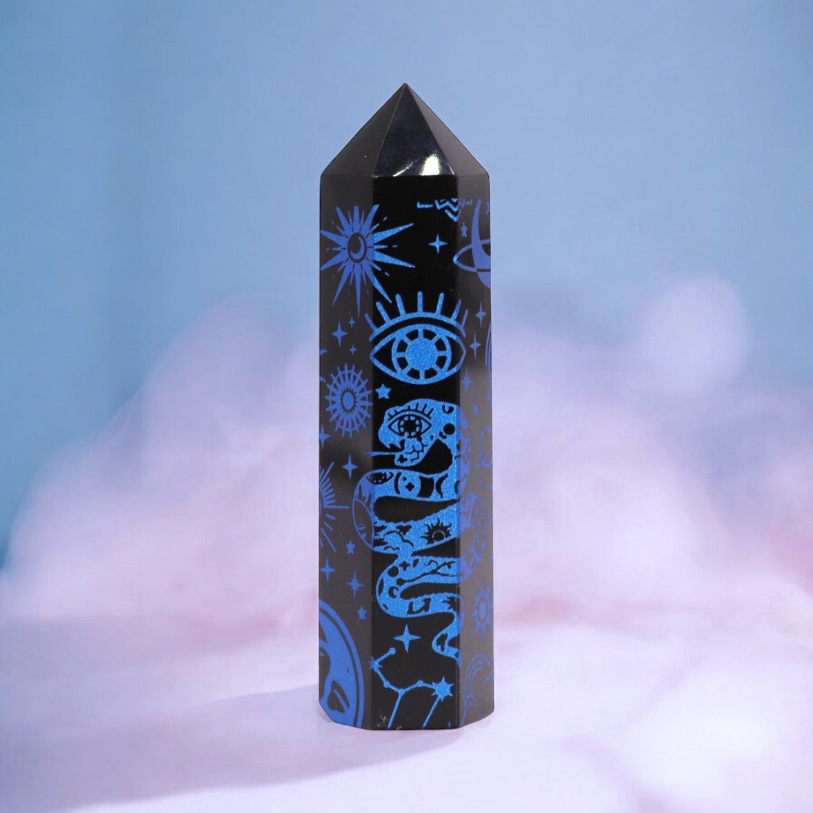 Black Obsidian Point. Celestial Story - Midnight Blue