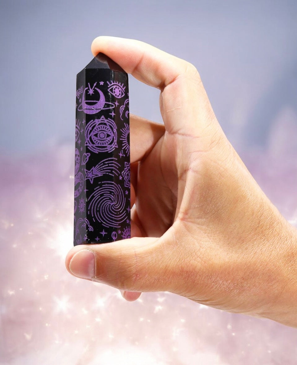 Black Obsidian Point. Celestial Story - Deep Purple