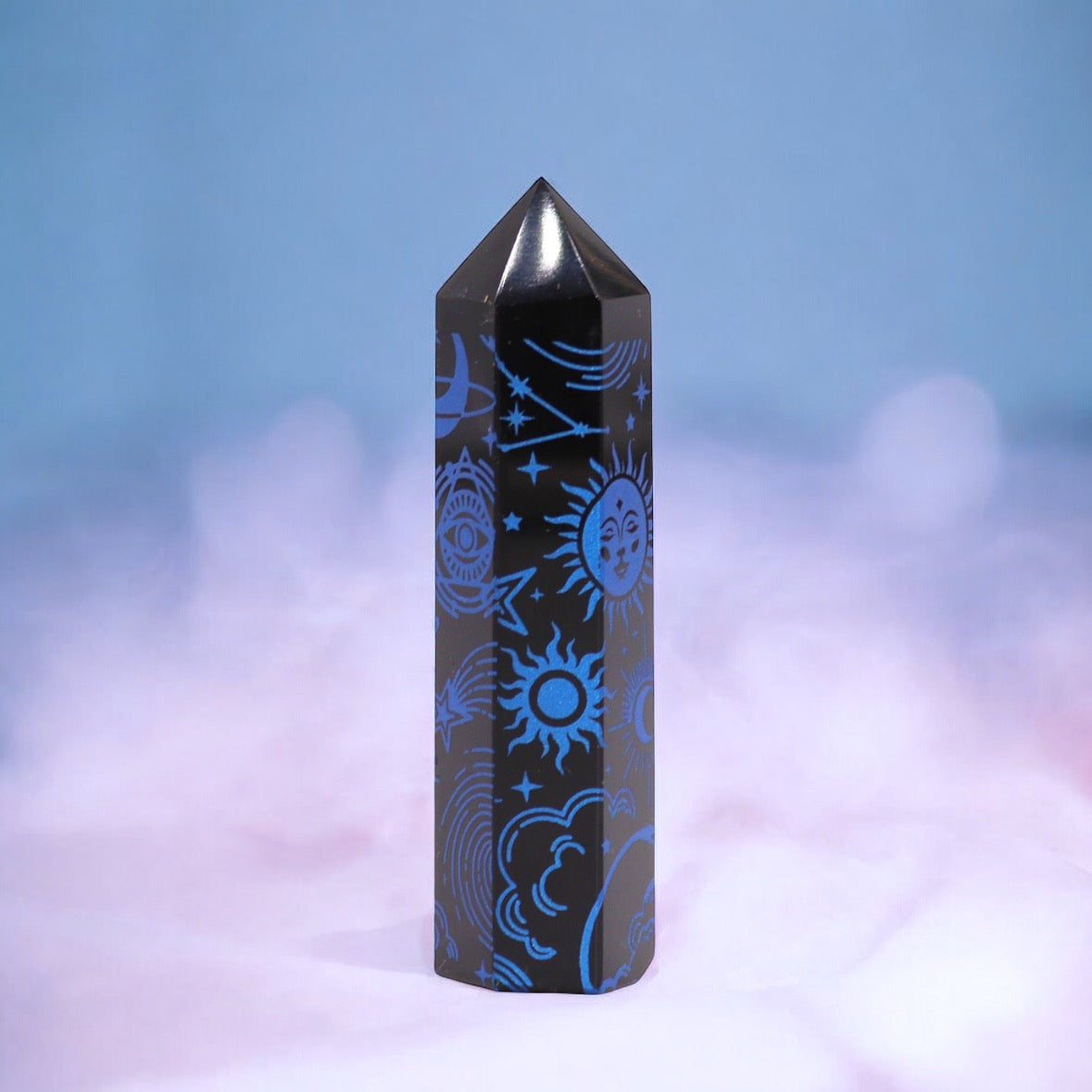 Black Obsidian Point. Celestial Story - Midnight Blue