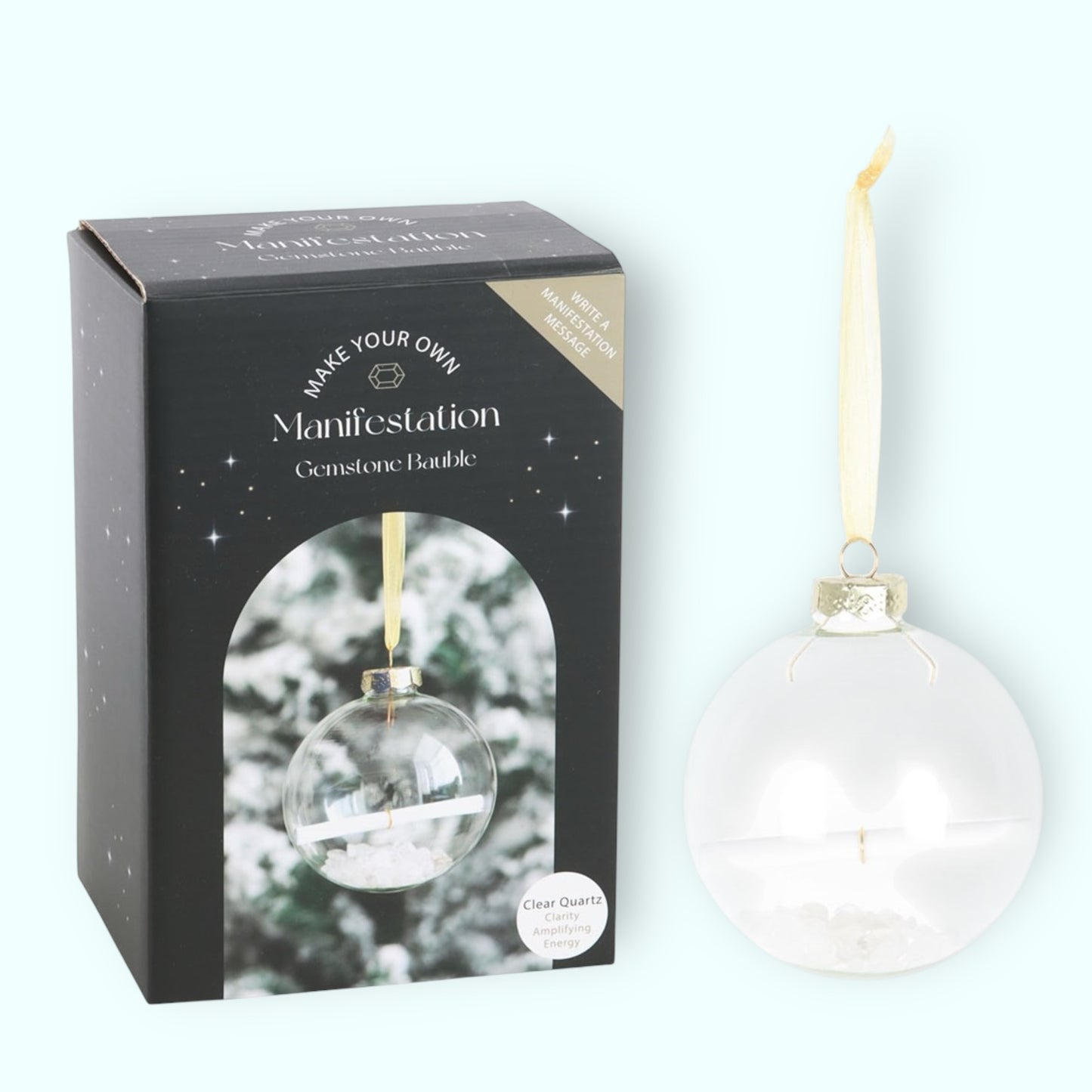 Clear Quartz Manifestation Christmas Bauble Kit