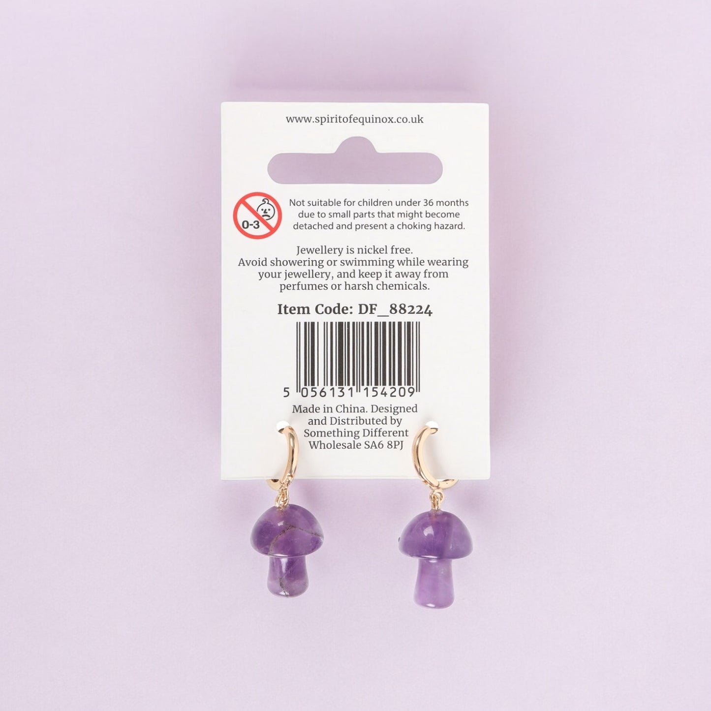 Amethyst Mushroom Earrings