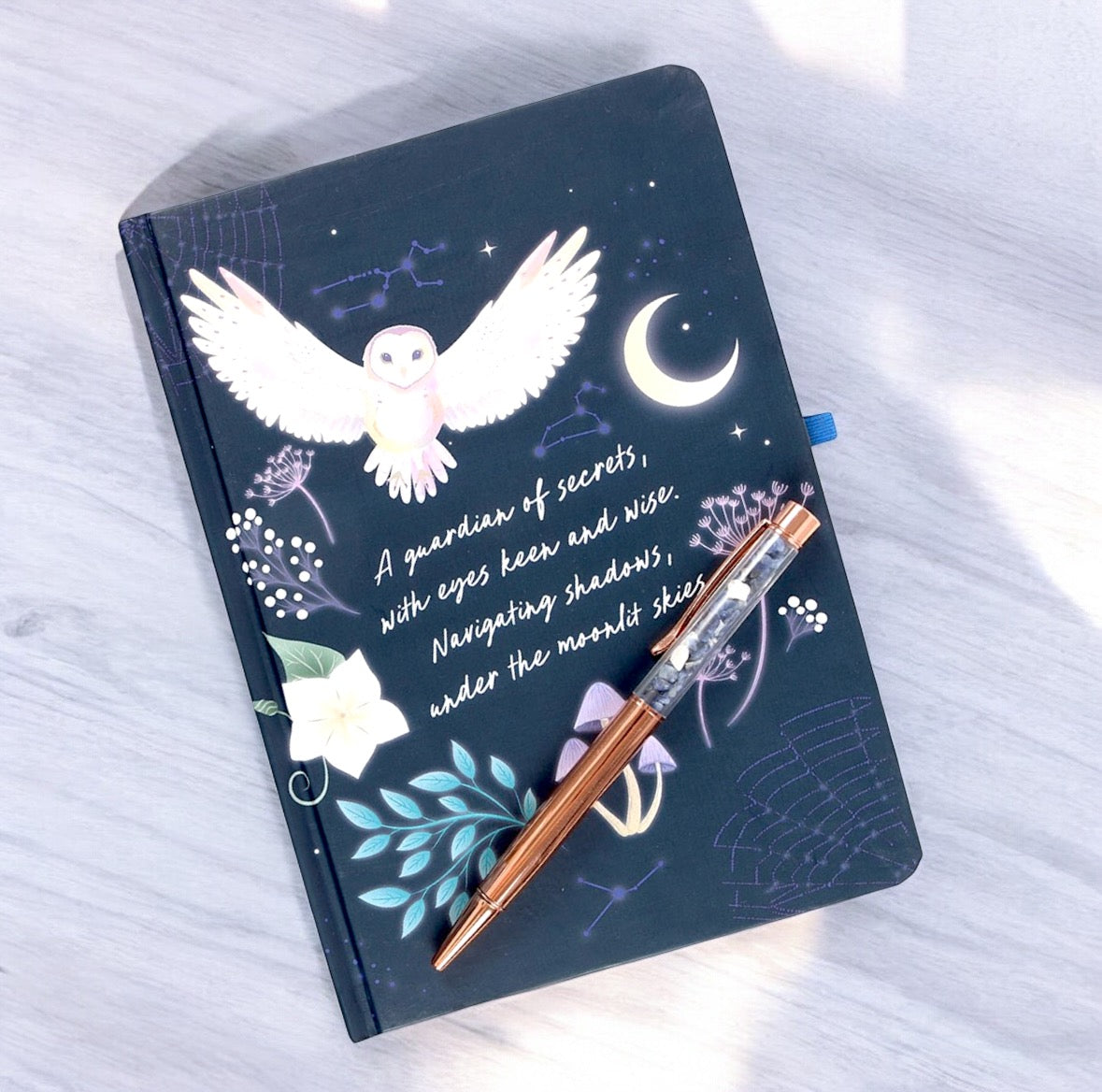 Night Own Journal with Sodalite Pen