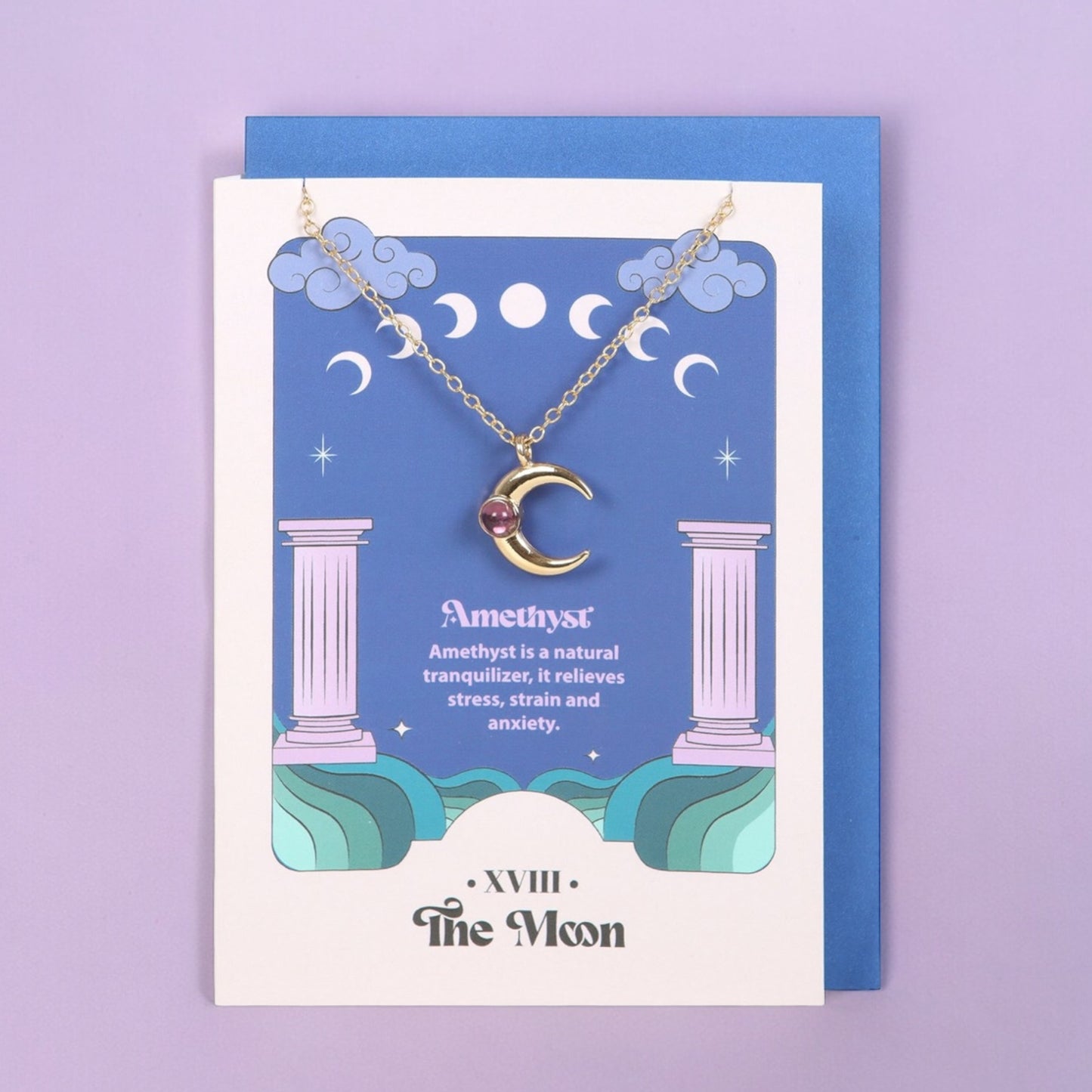 Amethyst Moon Necklace Card