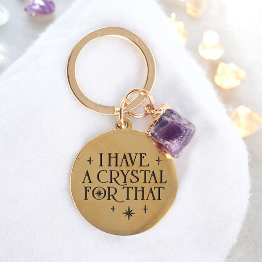 Amethyst “I have a crystal for that” keyring