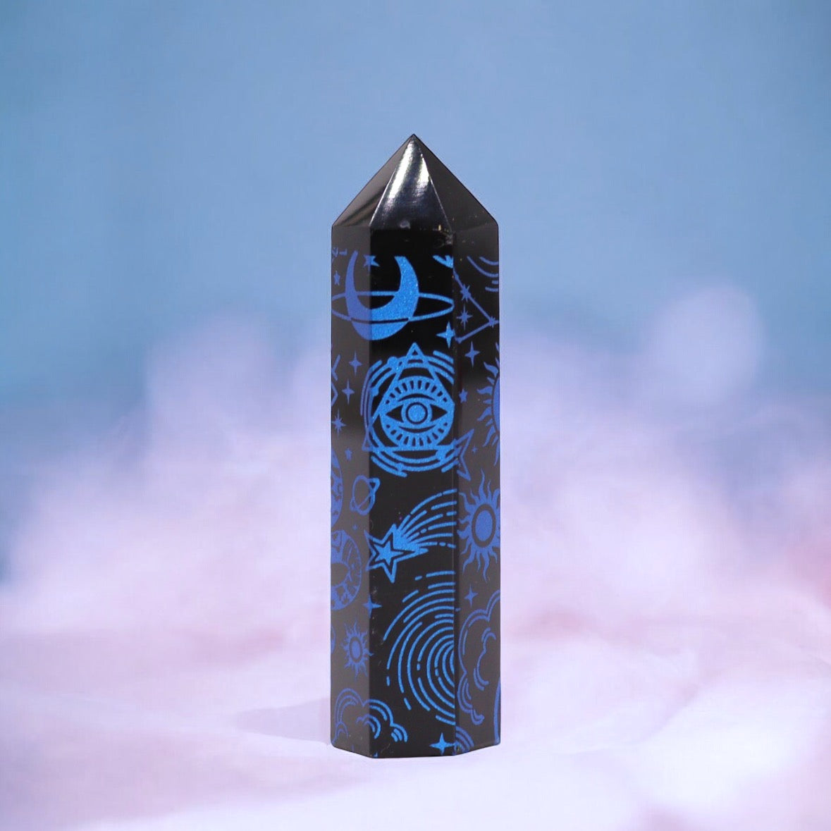 Black Obsidian Point. Celestial Story - Midnight Blue