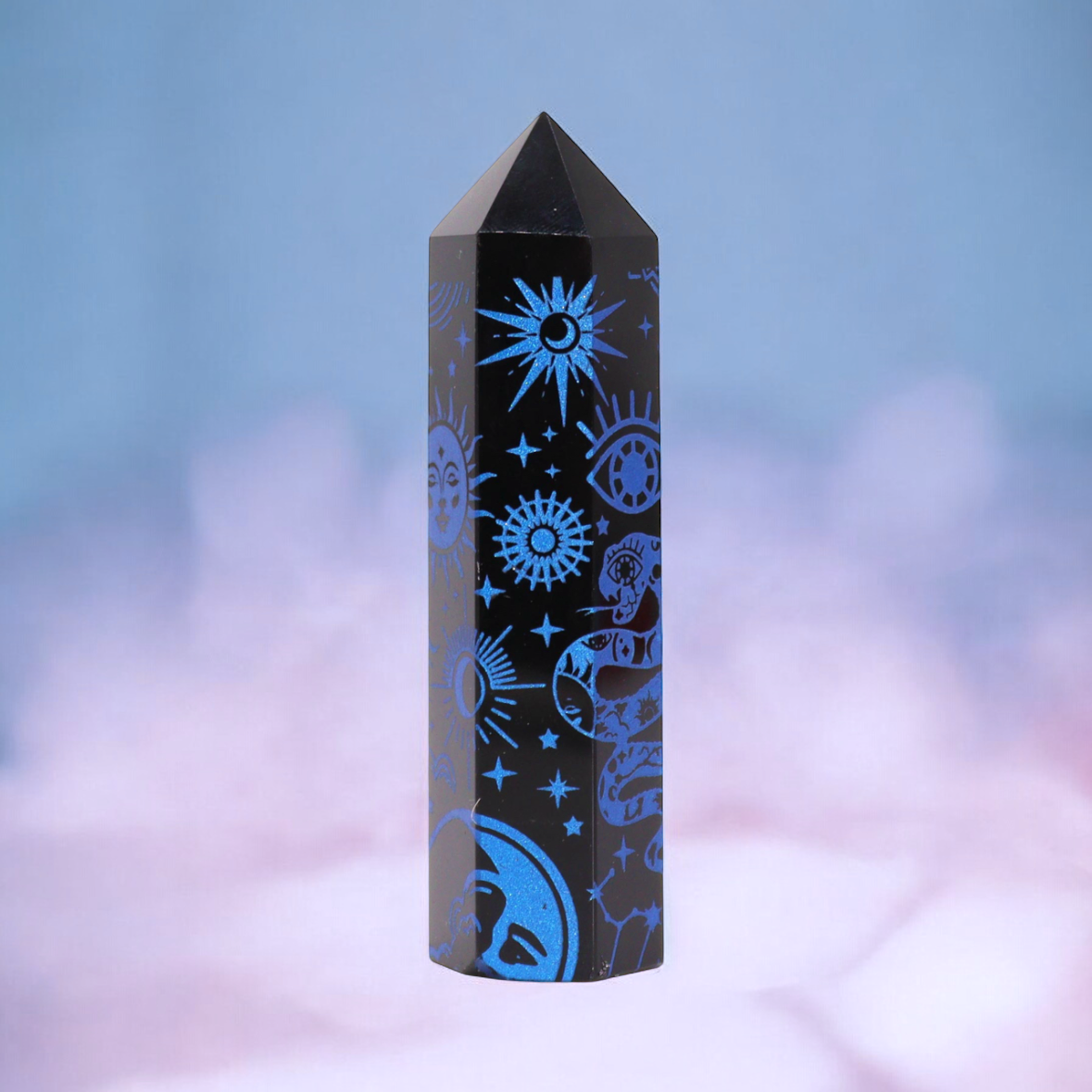 Black Obsidian Point. Celestial Story - Midnight Blue