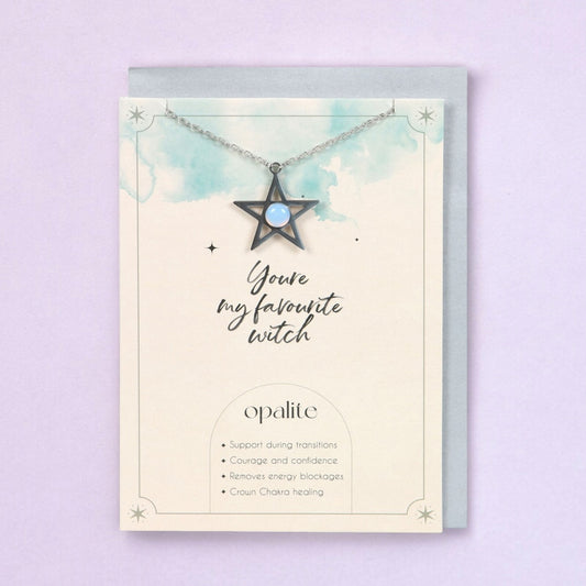 Opalite “You’re my favourite witch” Necklace Card