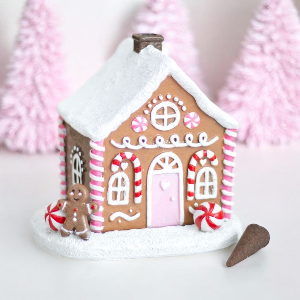 Pink Gingerbread House Incense Cone Burner