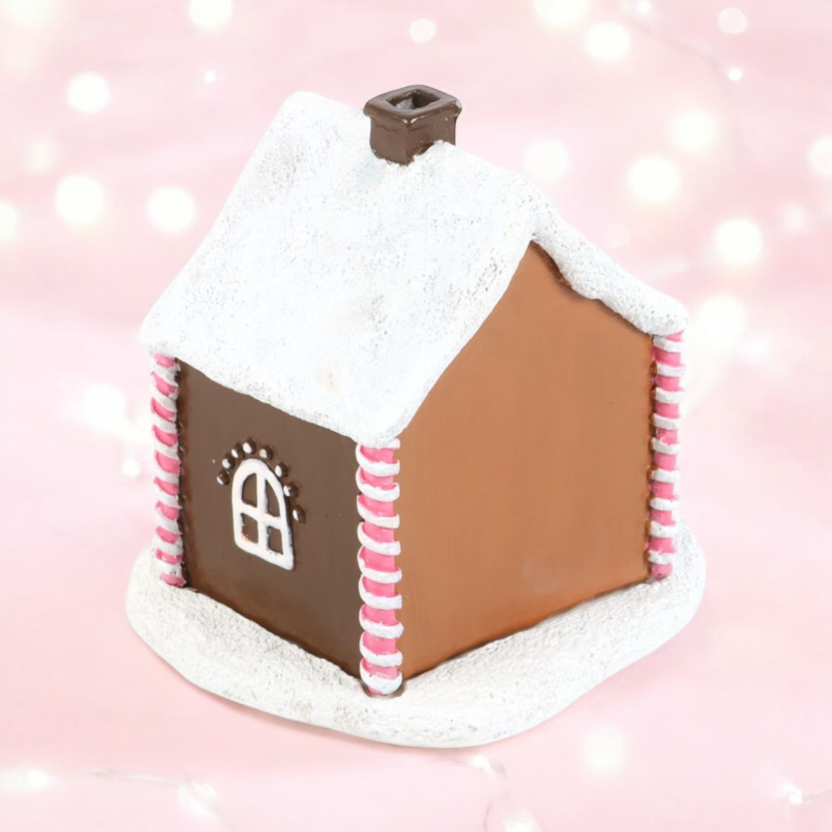 Pink Gingerbread House Incense Cone Burner