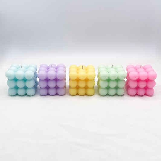 Pastel bubble candles