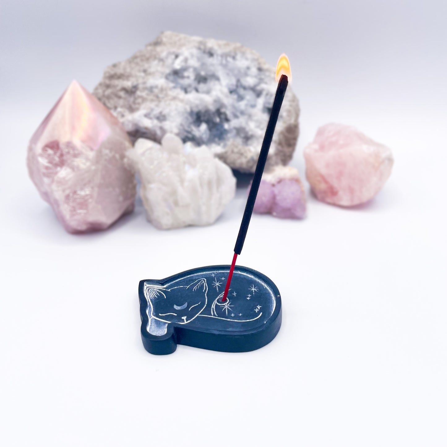Black cat incense holder