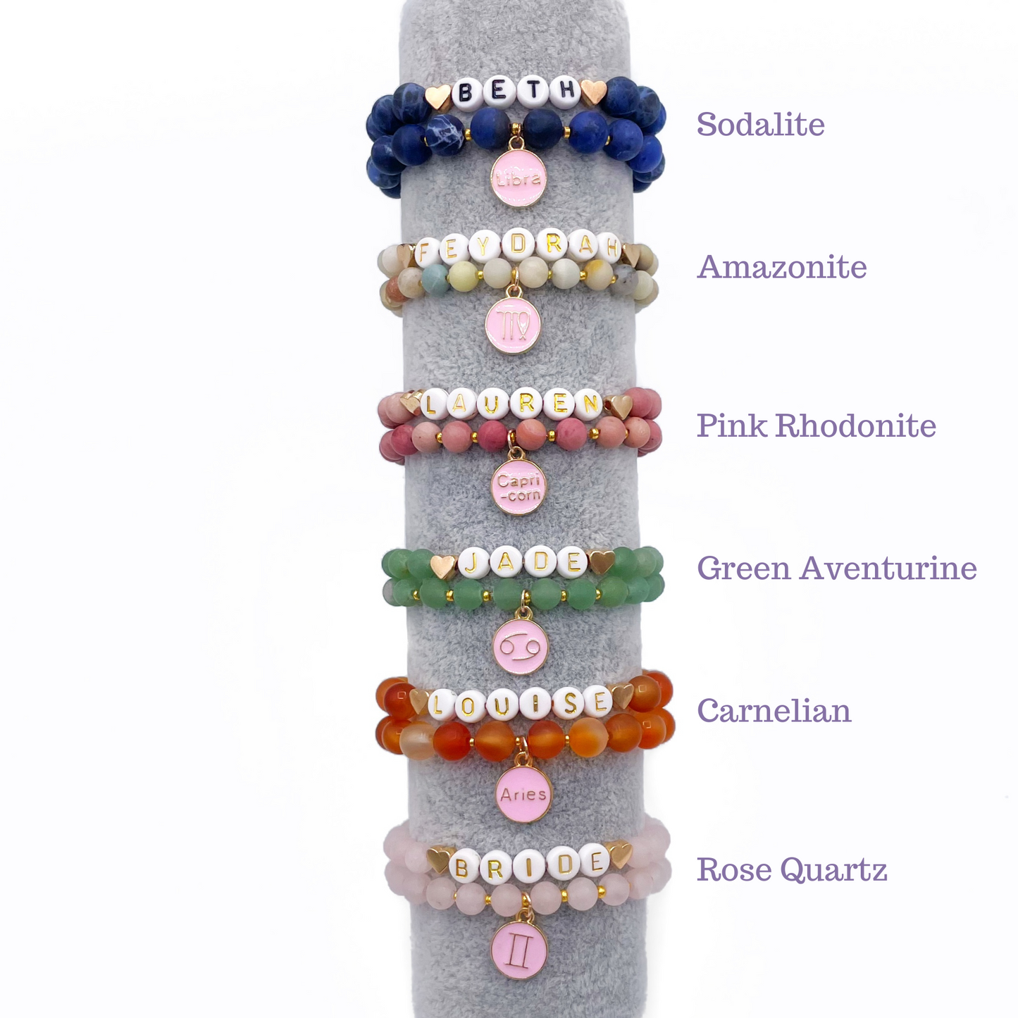 Personalised crystal bracelets