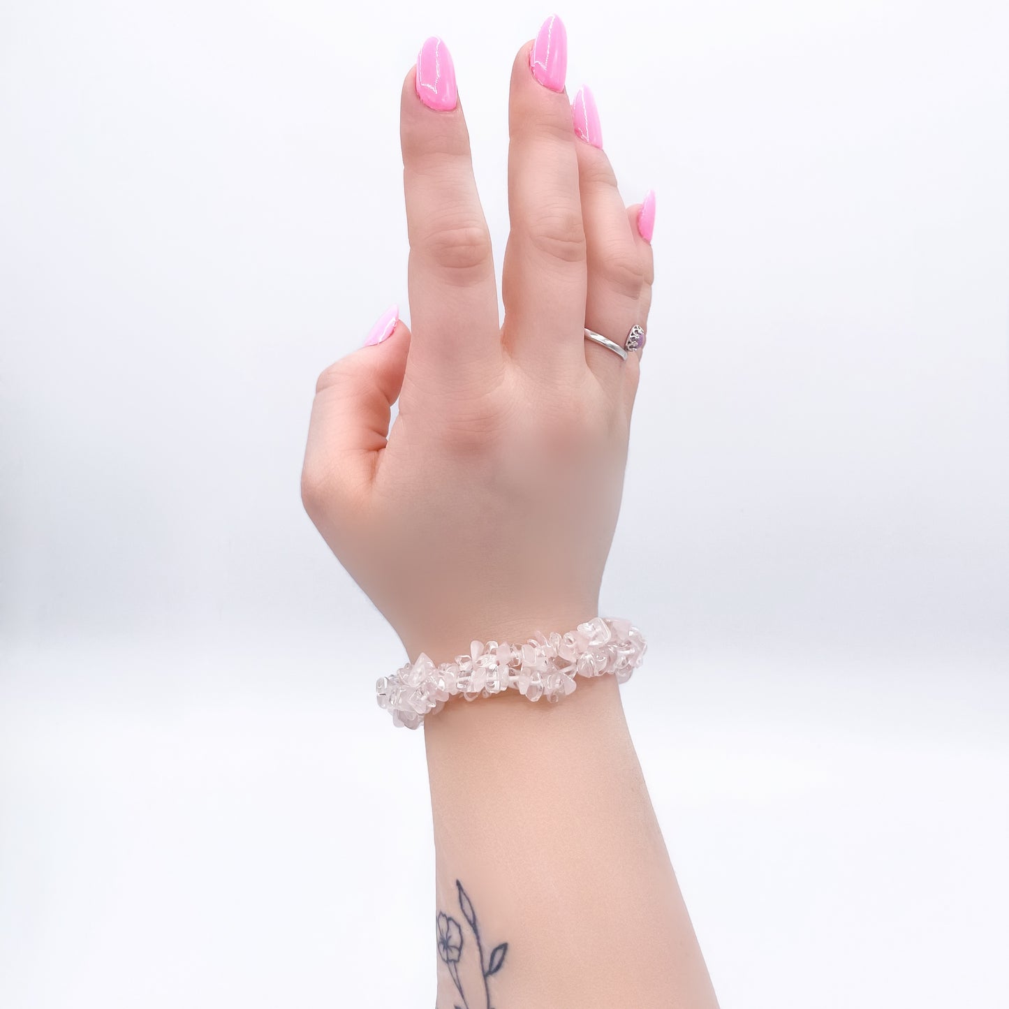 Rose & Clear Quartz bracelet