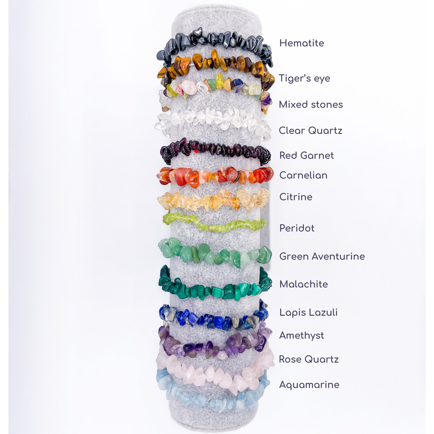 Crystal chip bracelets