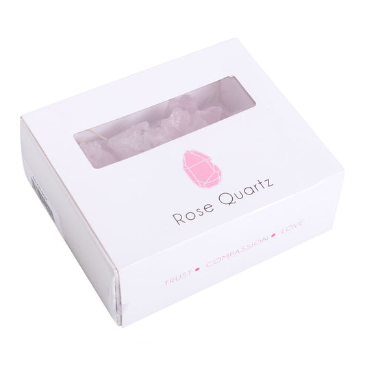 Rose Quartz rough chips - 280g box
